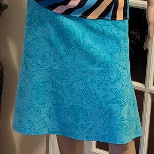 Blue Knee-length A-Line Skirt for Resort Wear